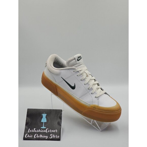 Nike Women's White Leather Court Legacy Lift Trainers Sneakers Sz 11 2478 - Picture 14 of 16
